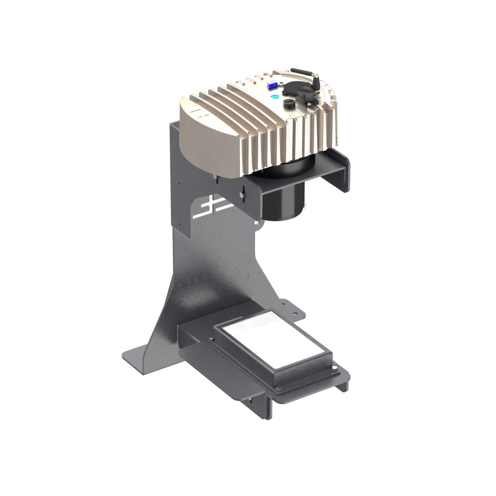 Abb.4: KI-Sensor ELWARP und QR-Code für die Apps (Apple & Android)